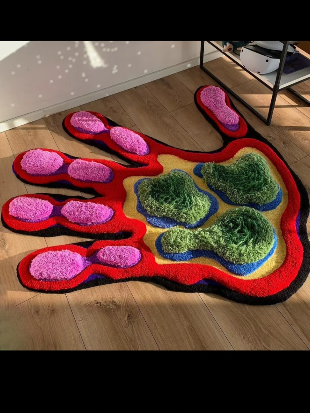 Psychedelic Thermal Hand: 3D Custom Tufted Area Rug